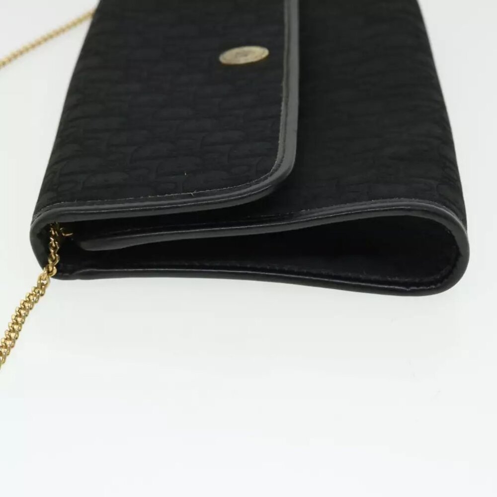 Christian Dior Trotter Canvas Chain Shoulder Bag Black - Picture 3 of 11